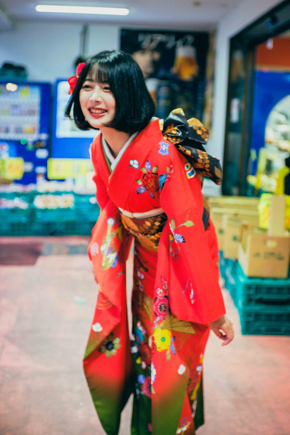 着物姿での歩きスナップ
